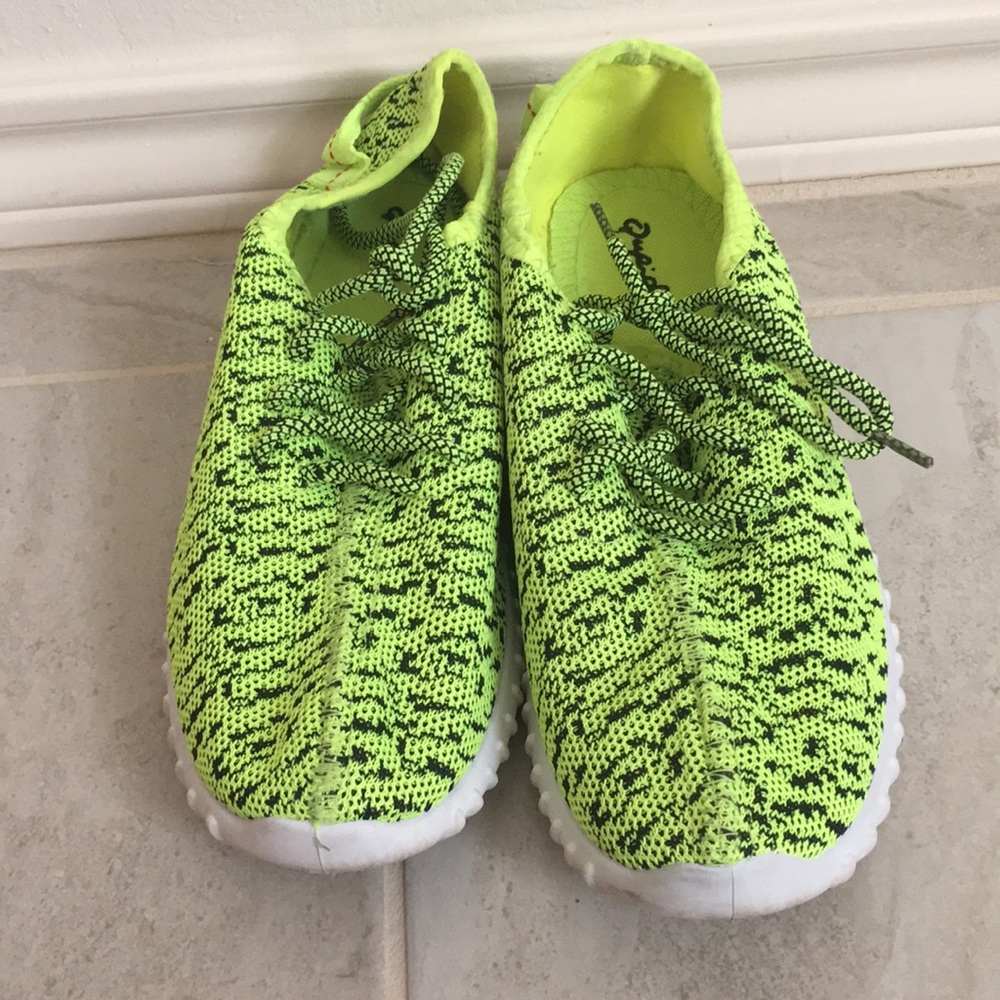 Neon green sneakers